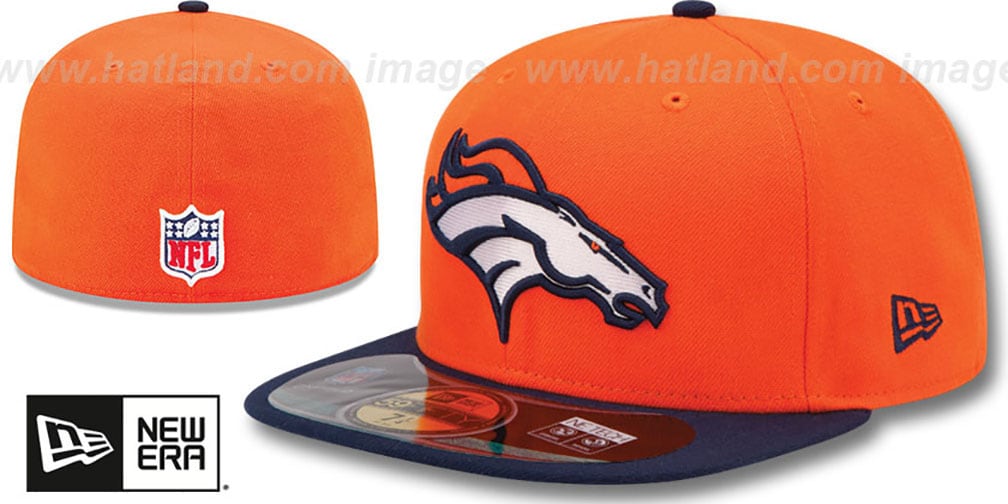 Broncos 'NFL SUPER BOWL XLVIII ONFIELD' Orange-Navy Fitted Hat by New Era