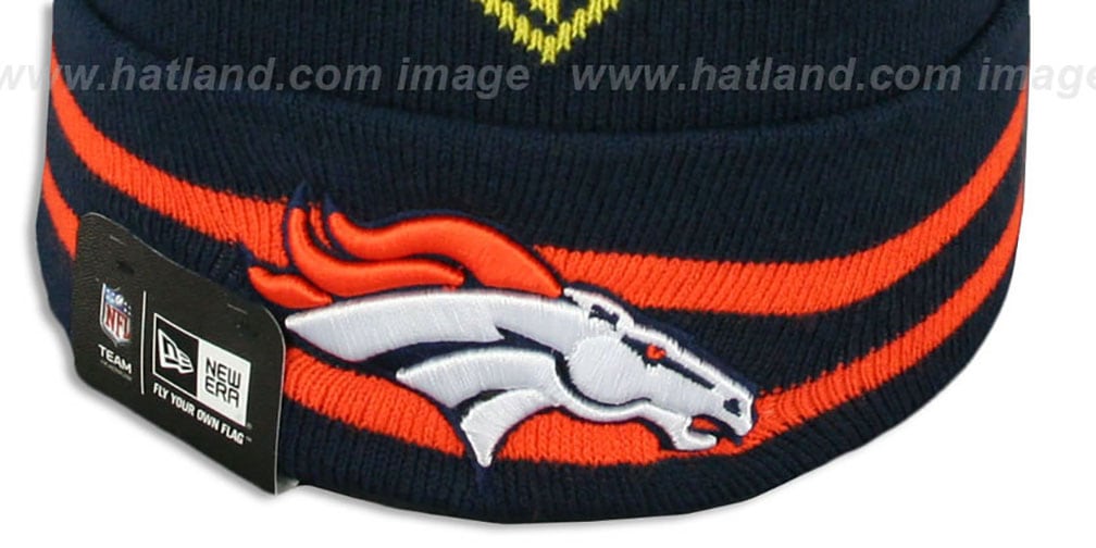 Broncos 'SUPER BOWL XXXII' Navy Knit Beanie Hat by New Era