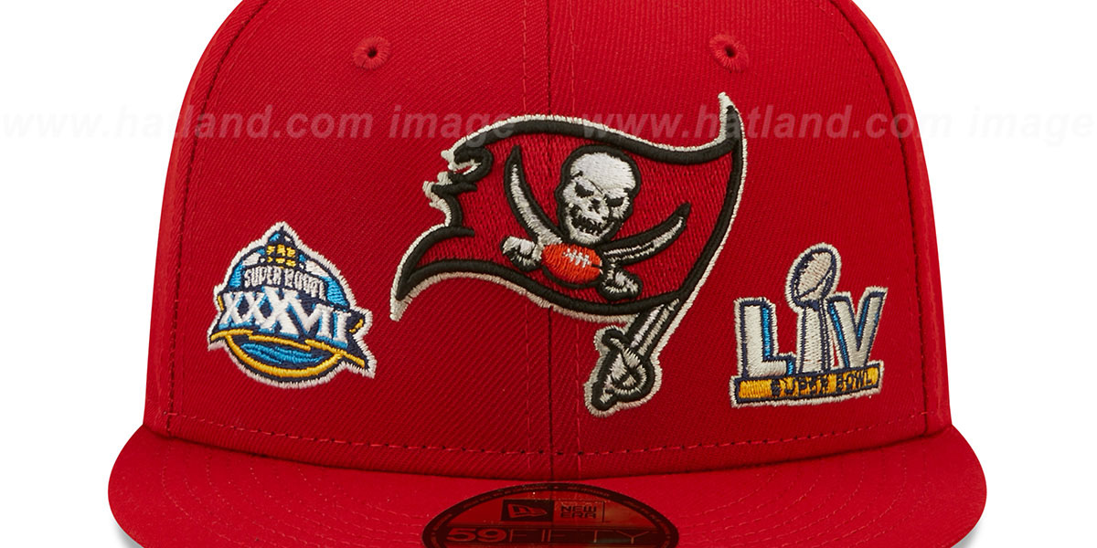 Buccaneers 'HISTORIC CHAMPIONS' Red Fitted Hat by New Era