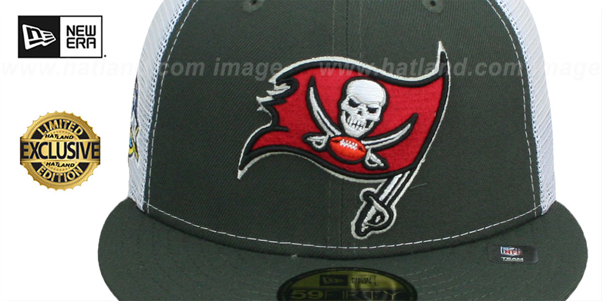 Buccaneers SB XXXVII 'MESH-BACK SIDE-PATCH' Grey-White Fitted Hat by New Era