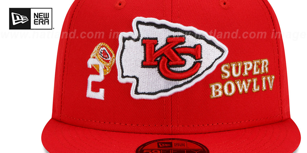 Chiefs 'RINGS-N-CHAMPIONS' Red Fitted Hat by New Era