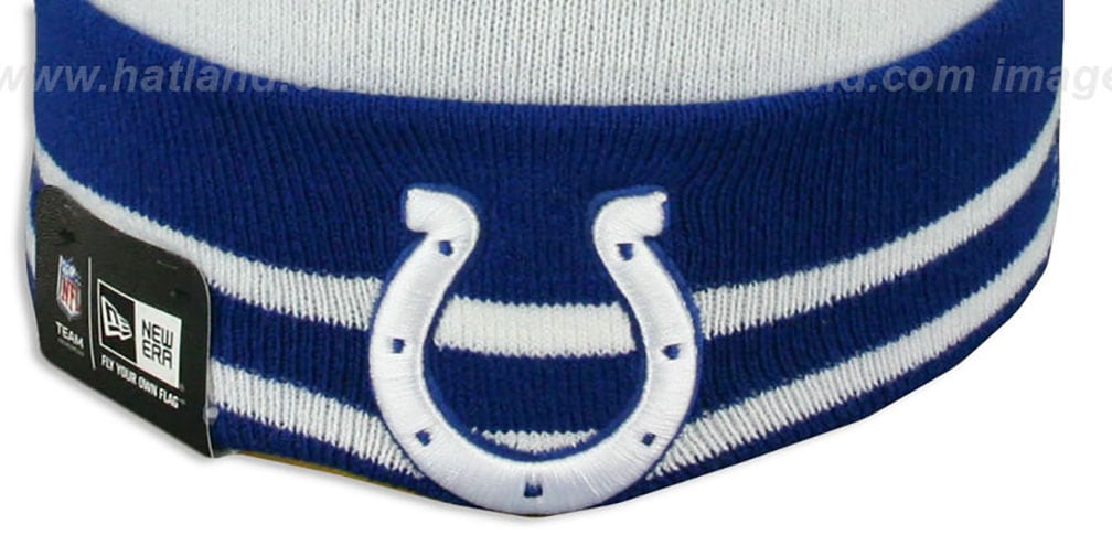 Colts 'SUPER BOWL V' White Knit Beanie Hat by New Era