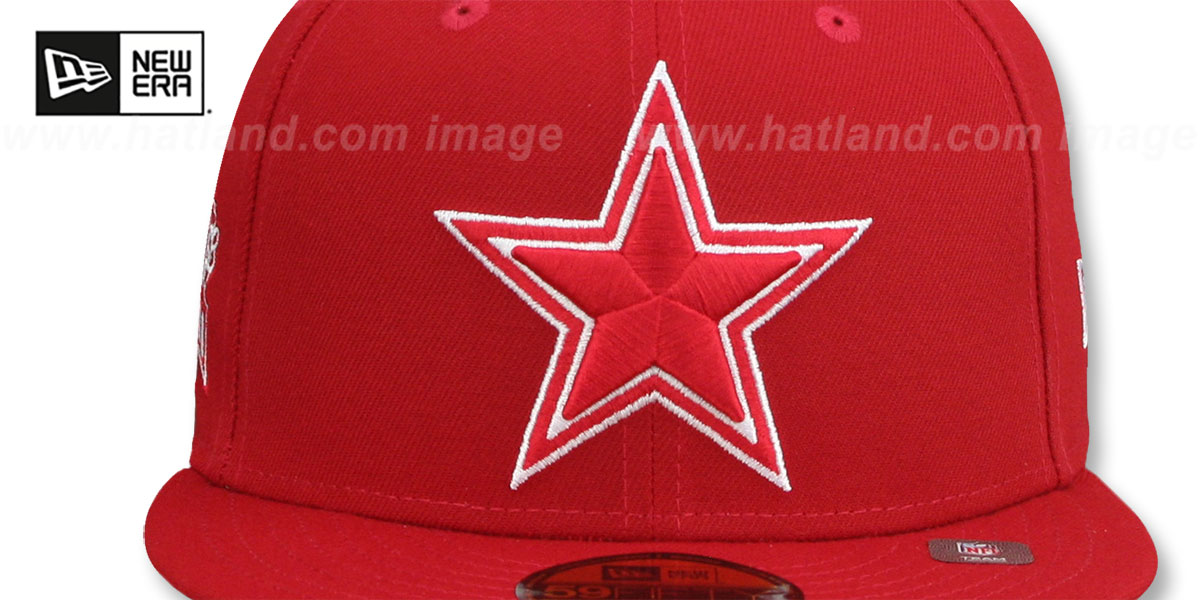 Cowboys 'SB XXVII SIDE-PATCH' Red-White Fitted Hat by New Era