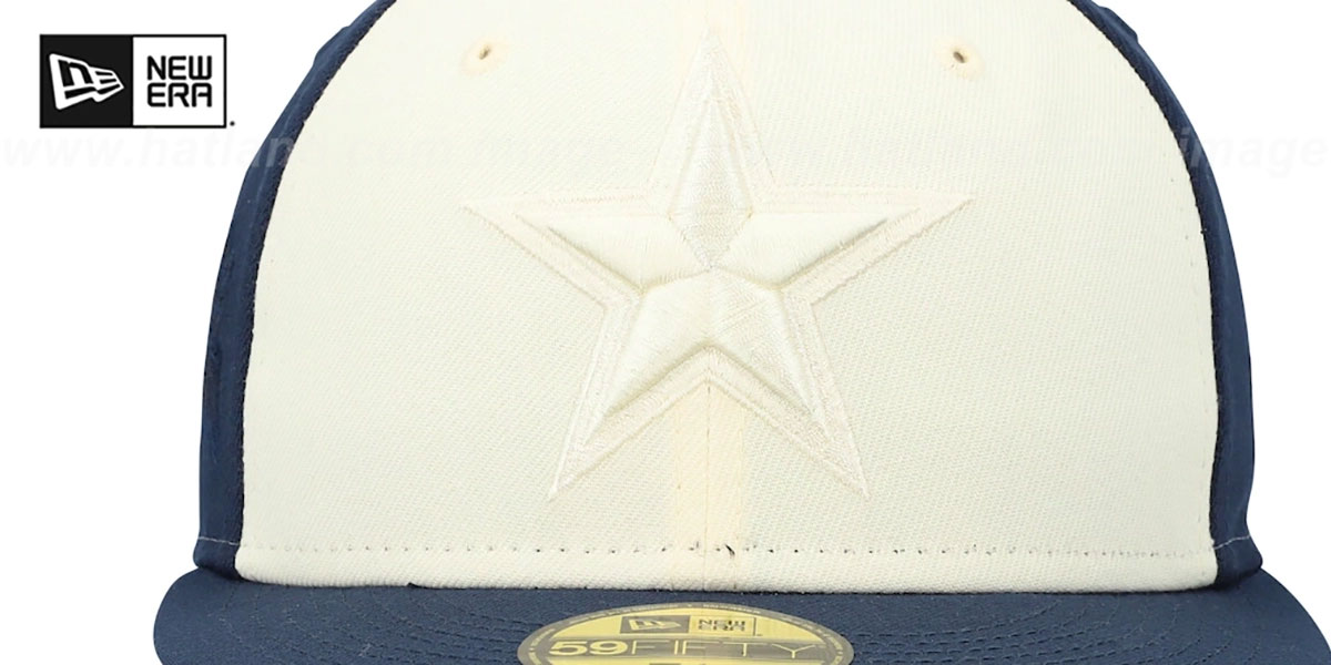 Cowboys 'SB XXVII TONAL SIDE-PATCH' White-Navy Fitted Hat by New Era