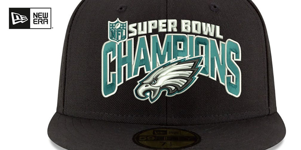 Eagles 'SUPER BOWL LII CHAMPS' Black Fitted Hat by New Era