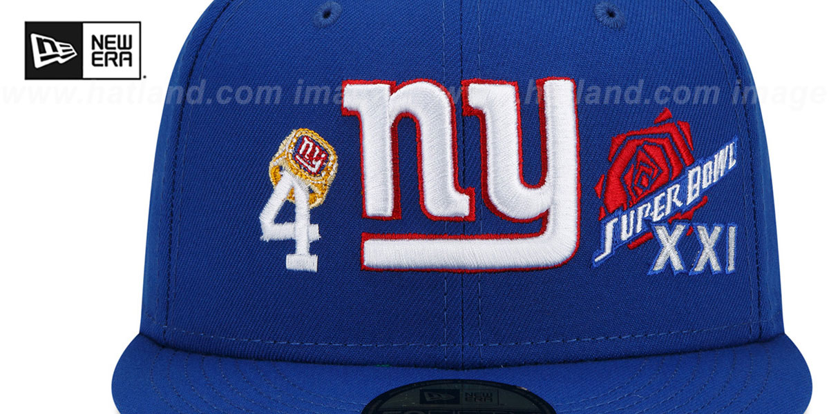 Giants 'RINGS-N-CHAMPIONS' Royal Fitted Hat by New Era