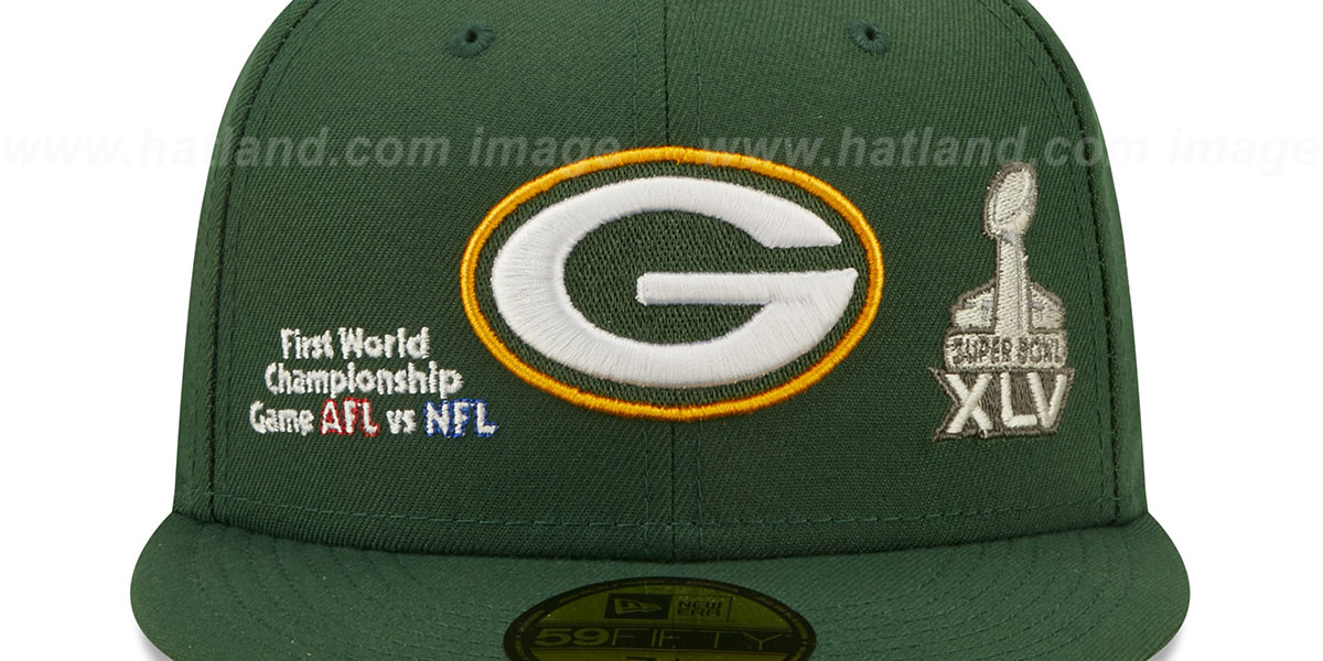 Packers 'HISTORIC CHAMPIONS' Green Fitted Hat by New Era