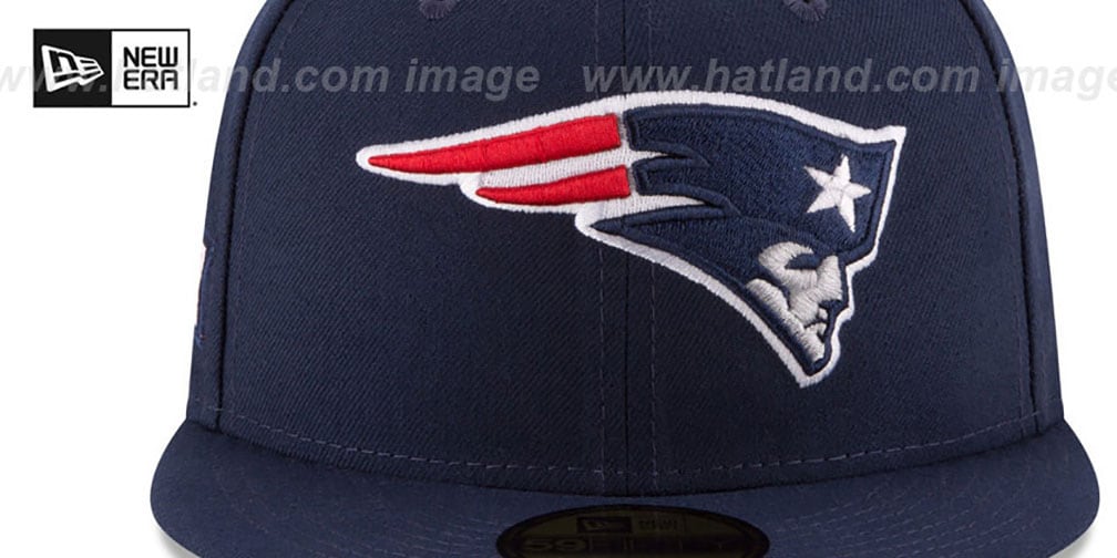 Patriots 4X 'TITLES SIDE-PATCH' Navy Fitted Hat by New Era