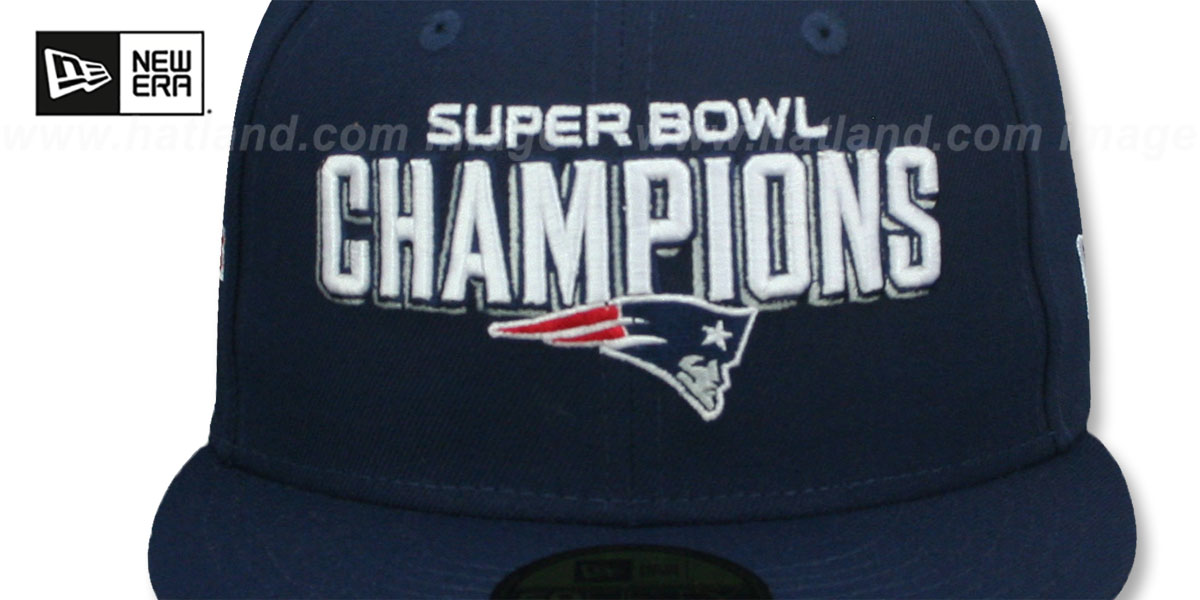 Patriots '6X SIDE-PATCH SUPER BOWL CHAMPIONS' Navy Fitted Hat by New Era