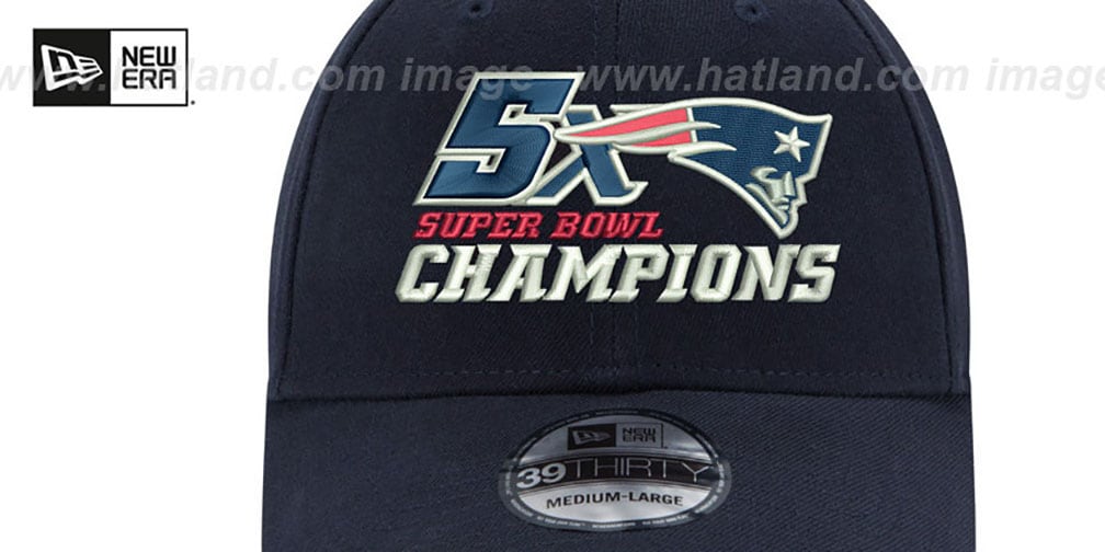 Patriots 'NFL 5X SUPER BOWL CHAMPS FLEX' Navy Hat by New Era