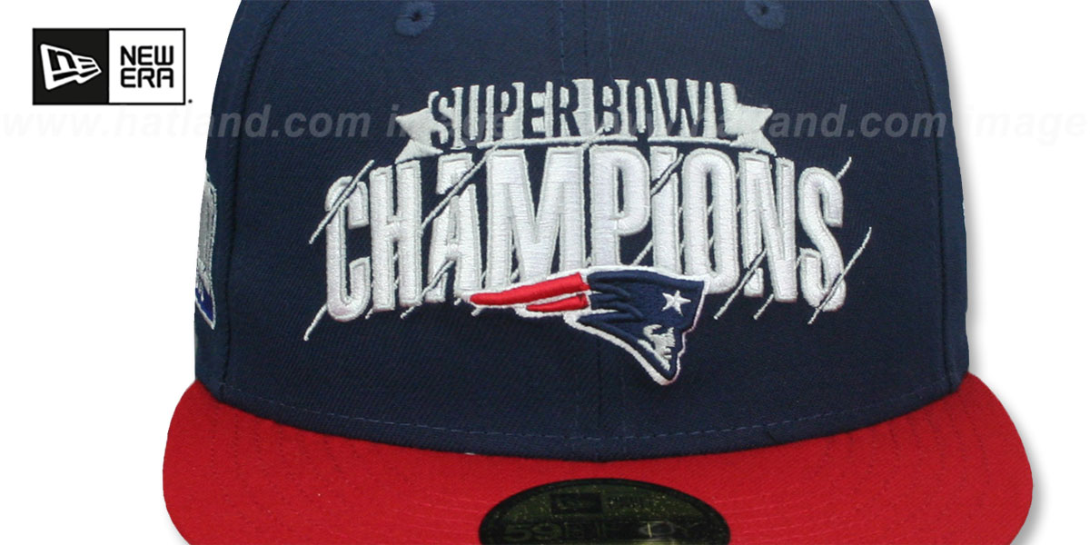 Patriots 'SUPER BOWL LIII CHAMPIONS' Navy-Red Fitted Hat by New Era