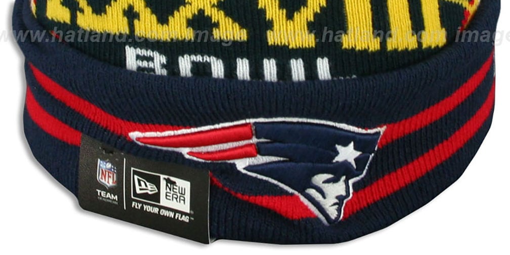 Patriots 'SUPER BOWL XXXVIII' Navy Knit Beanie Hat by New Era