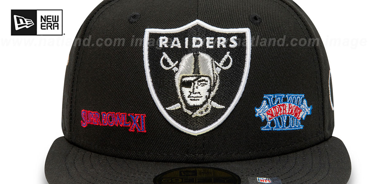 Raiders 'HISTORIC CHAMPIONS' Black Fitted Hat by New Era