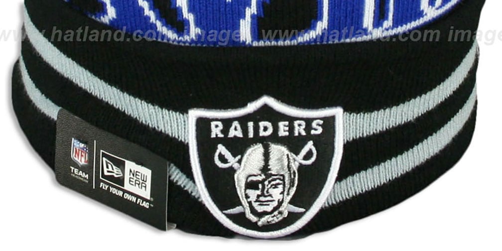 Raiders 'SUPER BOWL XVIII' Black Knit Beanie Hat by New Era