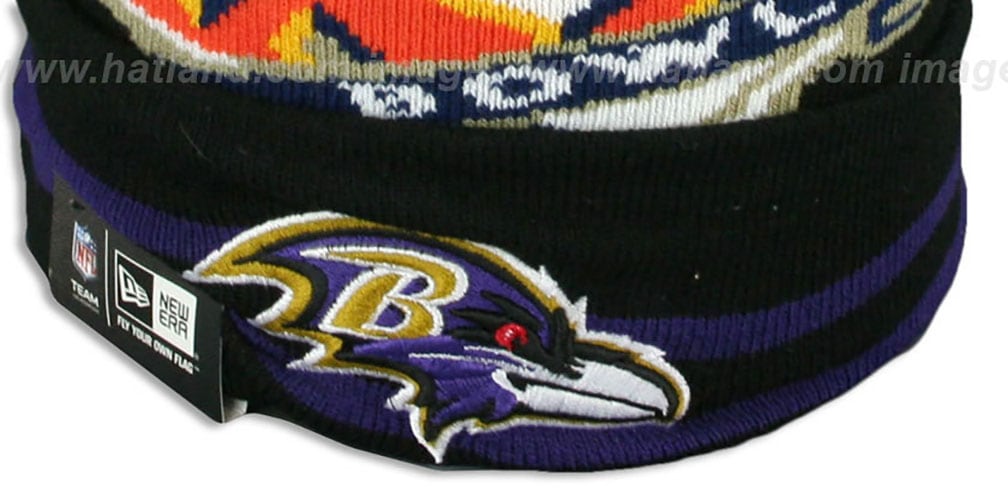 Ravens 'SUPER BOWL XXXV' Black Knit Beanie Hat by New Era