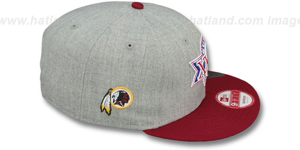 Redskins 'SUPER BOWL XXVI SNAPBACK' Grey-Burgundy Hat by New Era