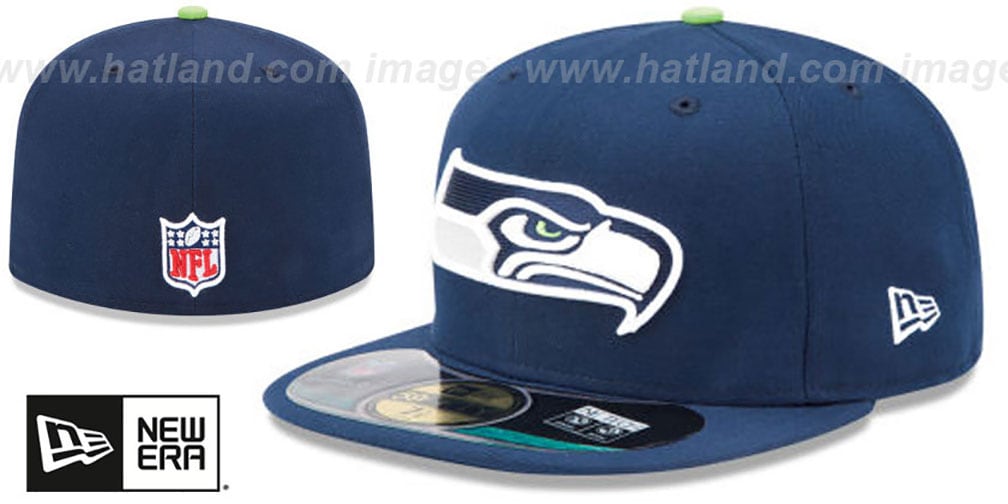 Seahawks 'NFL SUPER BOWL XLIX ONFIELD' Navy Fitted Hat by New Era