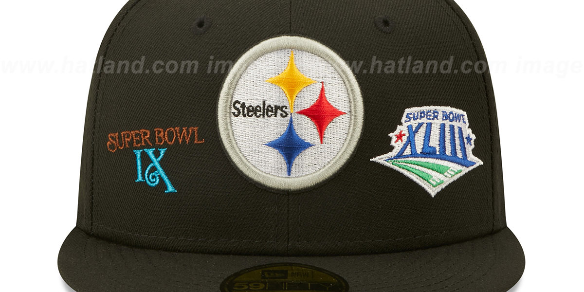 Steelers 'HISTORIC CHAMPIONS' Black Fitted Hat by New Era