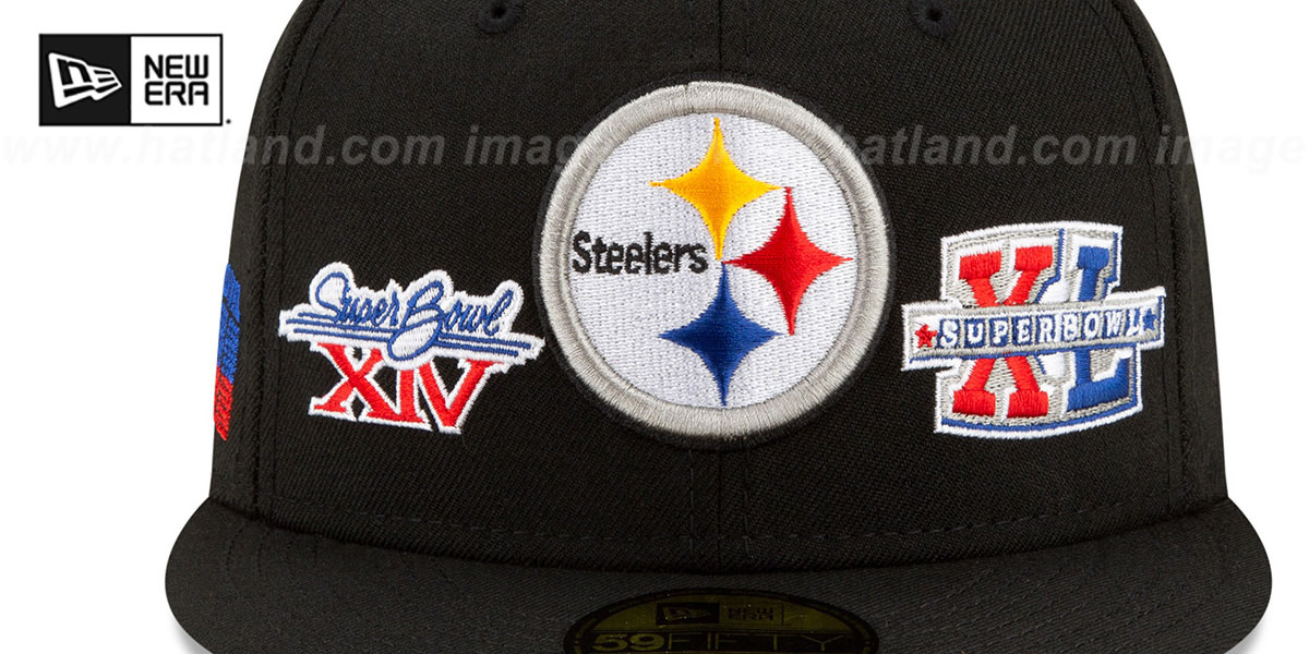 Steelers 'SUPER BOWL CHAMPS ELEMENTS' Black Fitted Hat by New Era