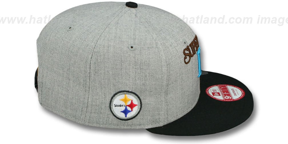 Steelers 'SUPER BOWL IX SNAPBACK' Grey-Black Hat by New Era