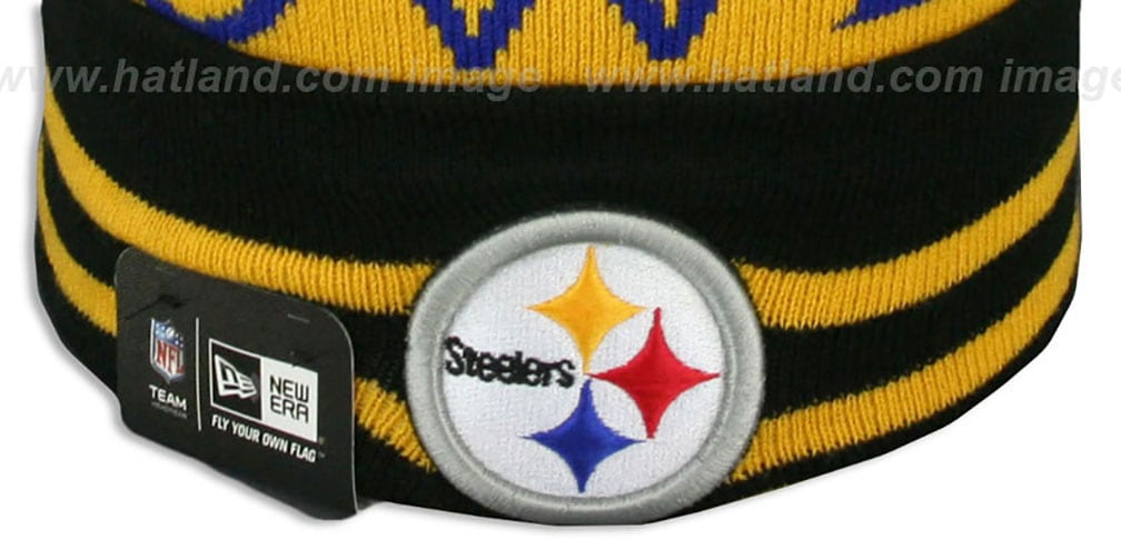 Steelers 'SUPER BOWL X' Black Knit Beanie Hat by New Era