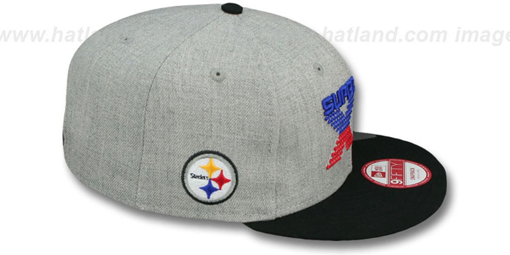 Steelers 'SUPER BOWL XIII SNAPBACK' Grey-Black Hat by New Era