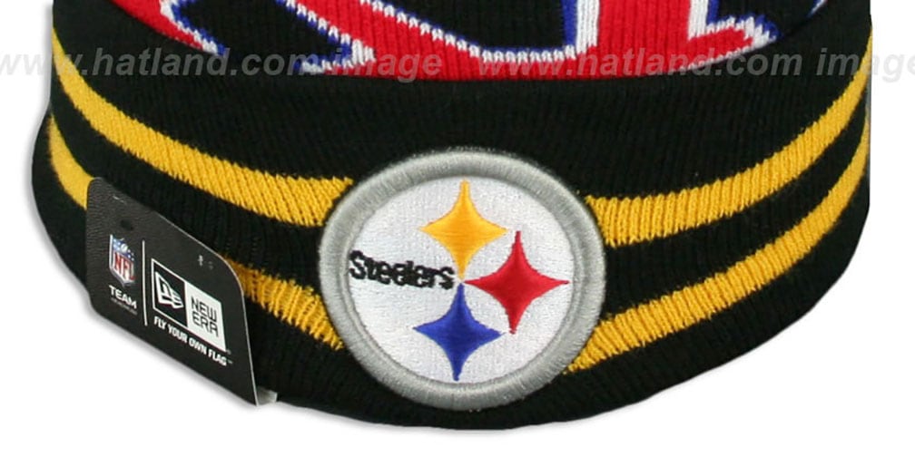 Steelers 'SUPER BOWL XIV' Black Knit Beanie Hat by New Era