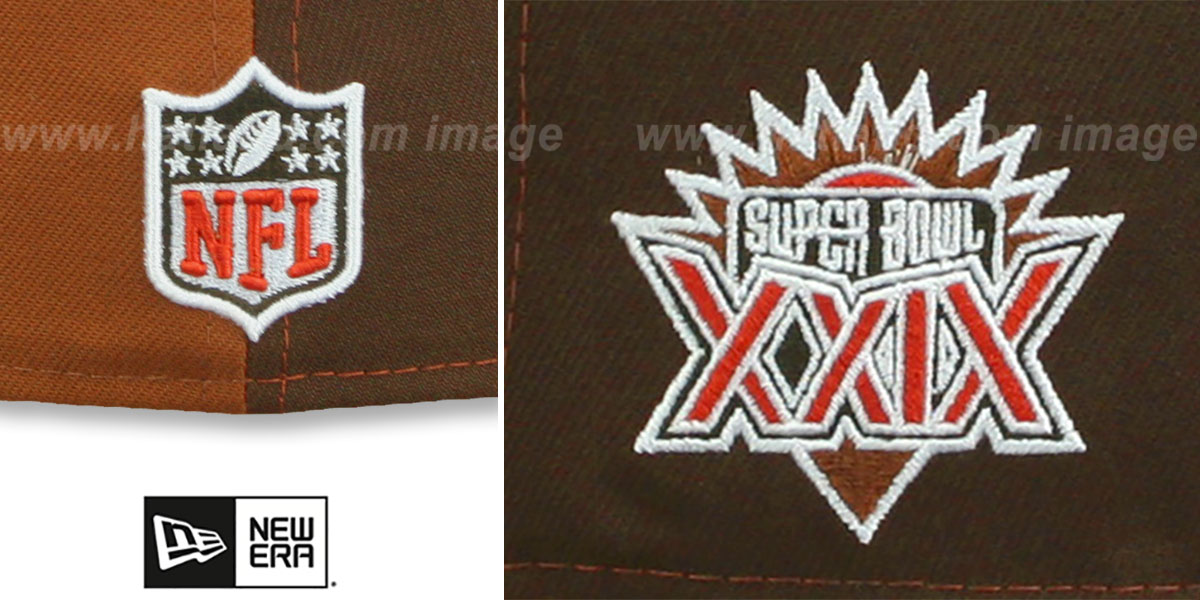 49ers SB XXIX 'SPLIT SIDE-PATCH' Brown-Wheat Fitted Hat by New Era