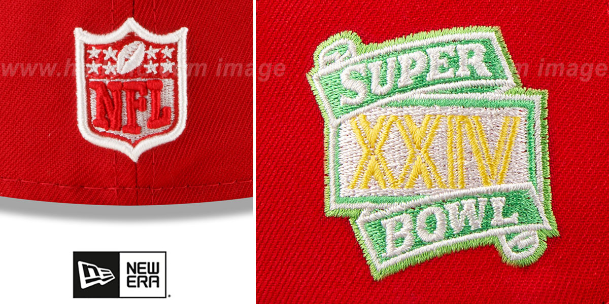 49ers SUPER BOWL XXIV 'CITRUS POP' Red-Green Fitted Hat by New Era