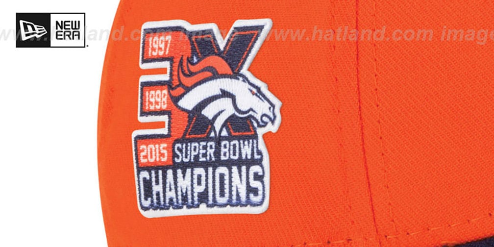 Broncos 'NFL 3X SUPER BOWL CHAMPS FLEX' Orange-Navy Hat by New Era