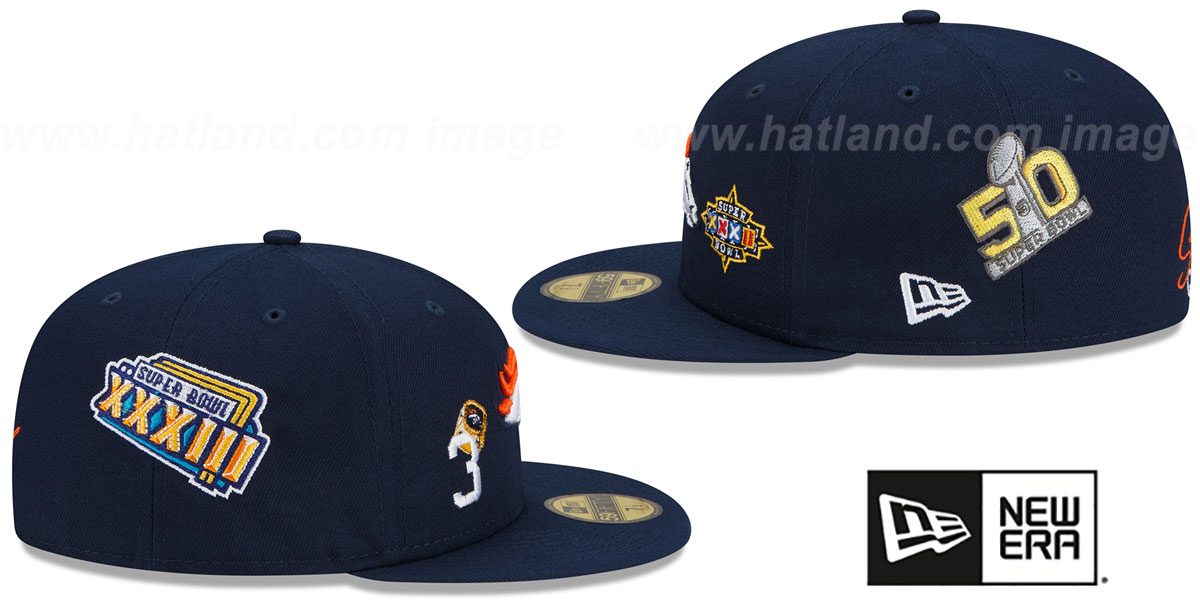 Broncos 'RINGS-N-CHAMPIONS' Navy Fitted Hat by New Era