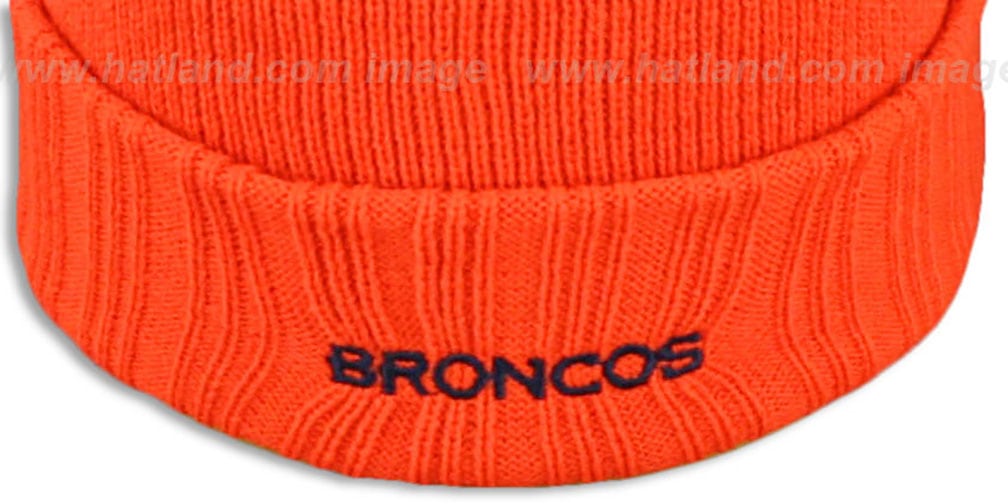 Broncos 'SUPER BOWL PATCHES' Orange Knit Beanie Hat by New Era