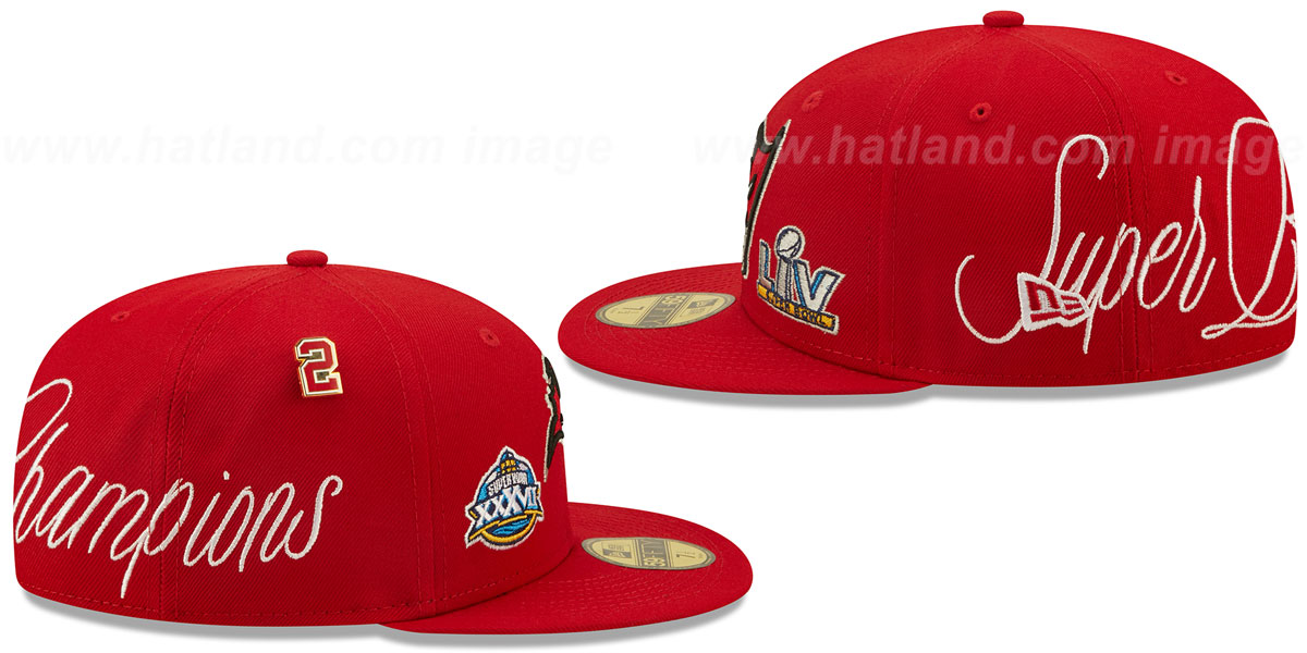 Buccaneers 'HISTORIC CHAMPIONS' Red Fitted Hat by New Era