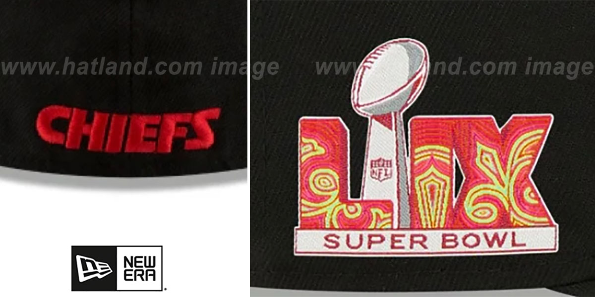 Chiefs 'SUPER BOWL LIX' Black Fitted Hat by New Era