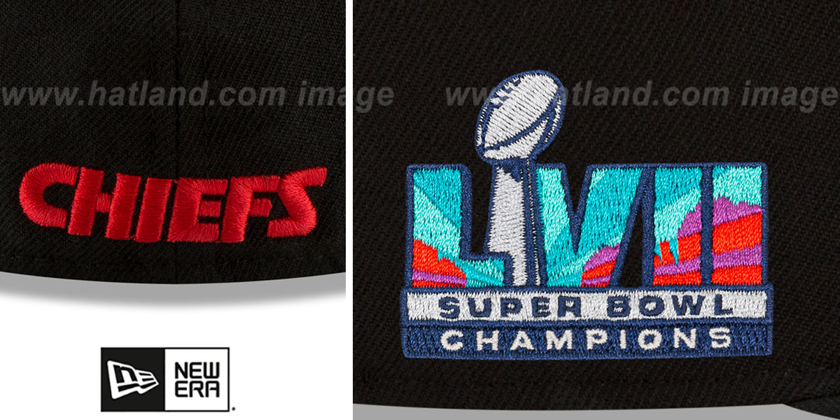 Chiefs 'SUPER BOWL LVII CHAMPIONS' Black Fitted Hat by New Era