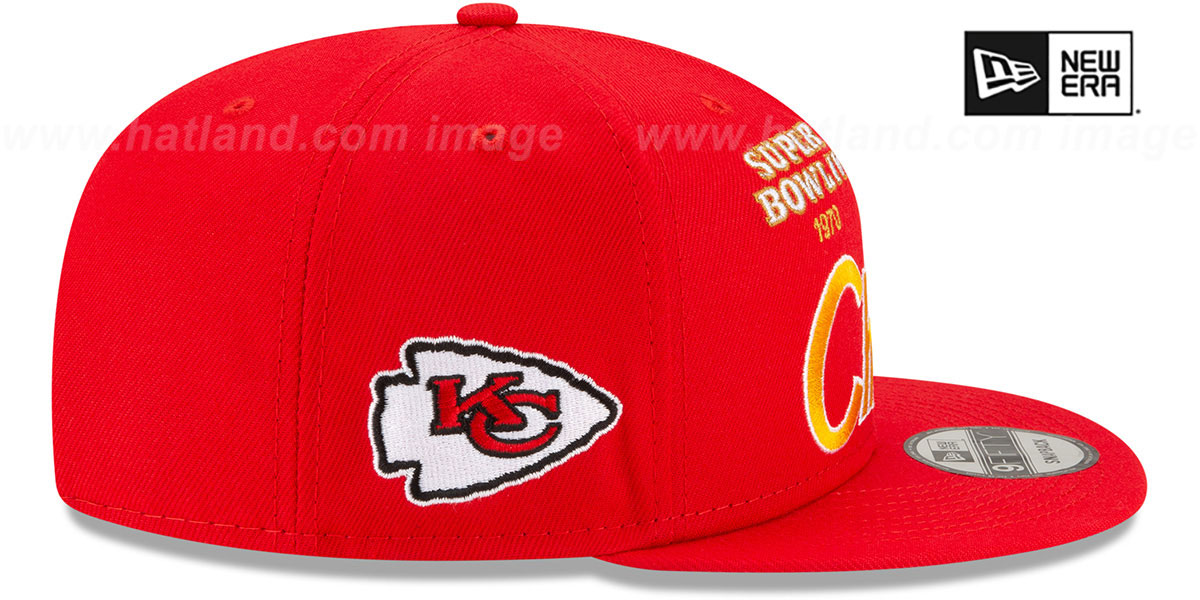 Chiefs 'SUPER BOWL PATCHES SCRIPT SNAPBACK' Red Hat by New Era