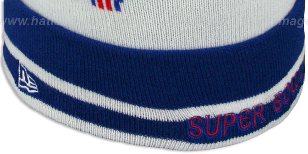 Colts 'SUPER BOWL V' White Knit Beanie Hat by New Era