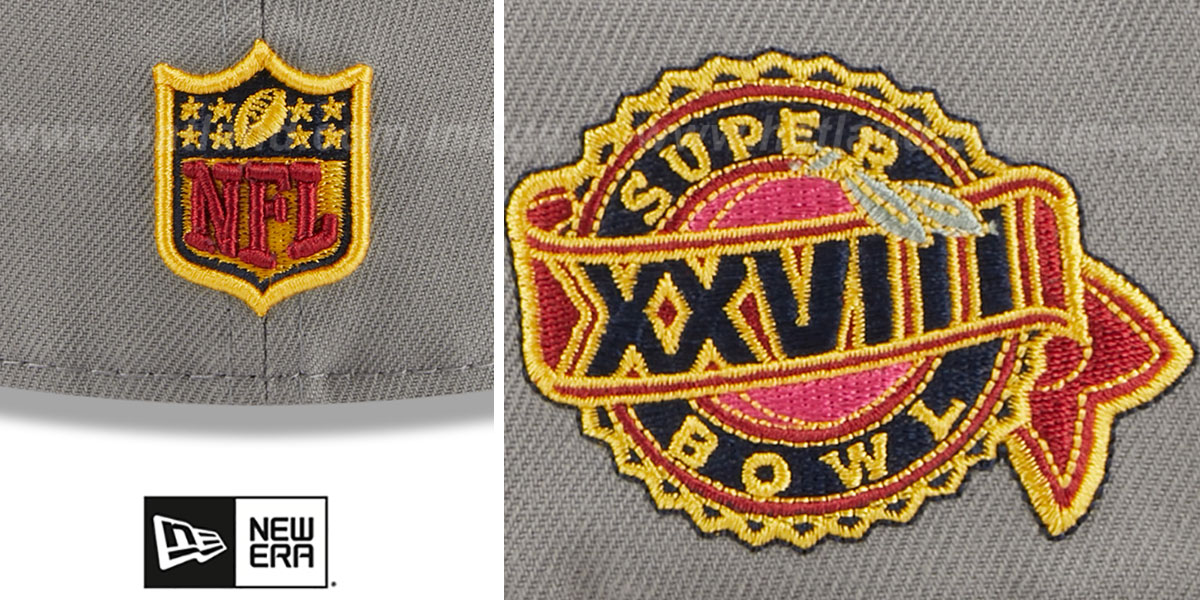 Cowboys 'SB XXVIII SIDE-PATCH' Grey Fitted Hat by New Era