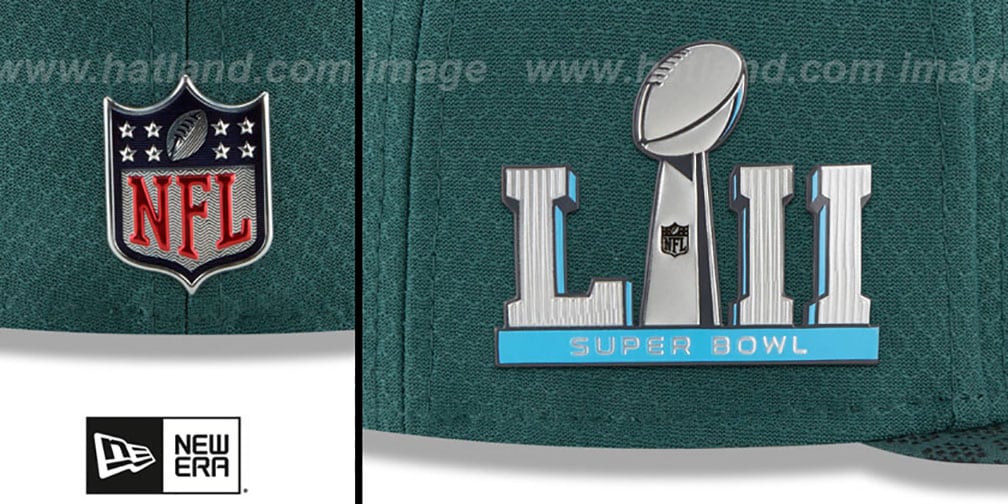 Eagles 'NFL SUPER BOWL LII ONFIELD' Green Fitted Hat by New Era