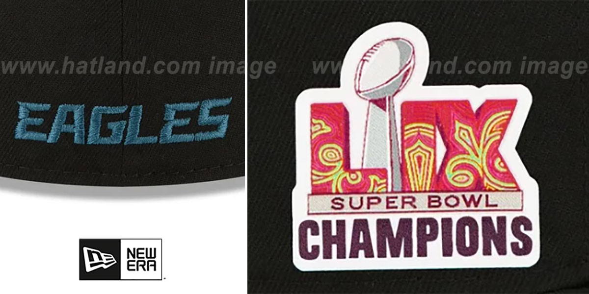 Eagles 'SUPER BOWL LIX CHAMPIONS' Black Fitted Hat by New Era