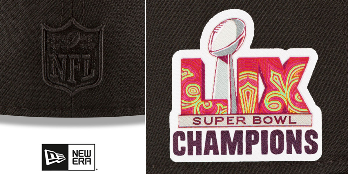 Eagles 'SUPER BOWL LIX CHAMPIONS BLACKOUT' Fitted Hat by New Era