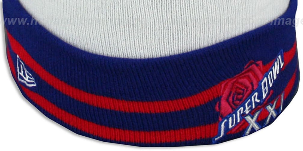 NY Giants 'SUPER BOWL XXI' White Knit Beanie Hat by New Era