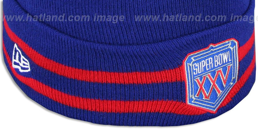 NY Giants 'SUPER BOWL XXV' Royal Knit Beanie Hat by New Era