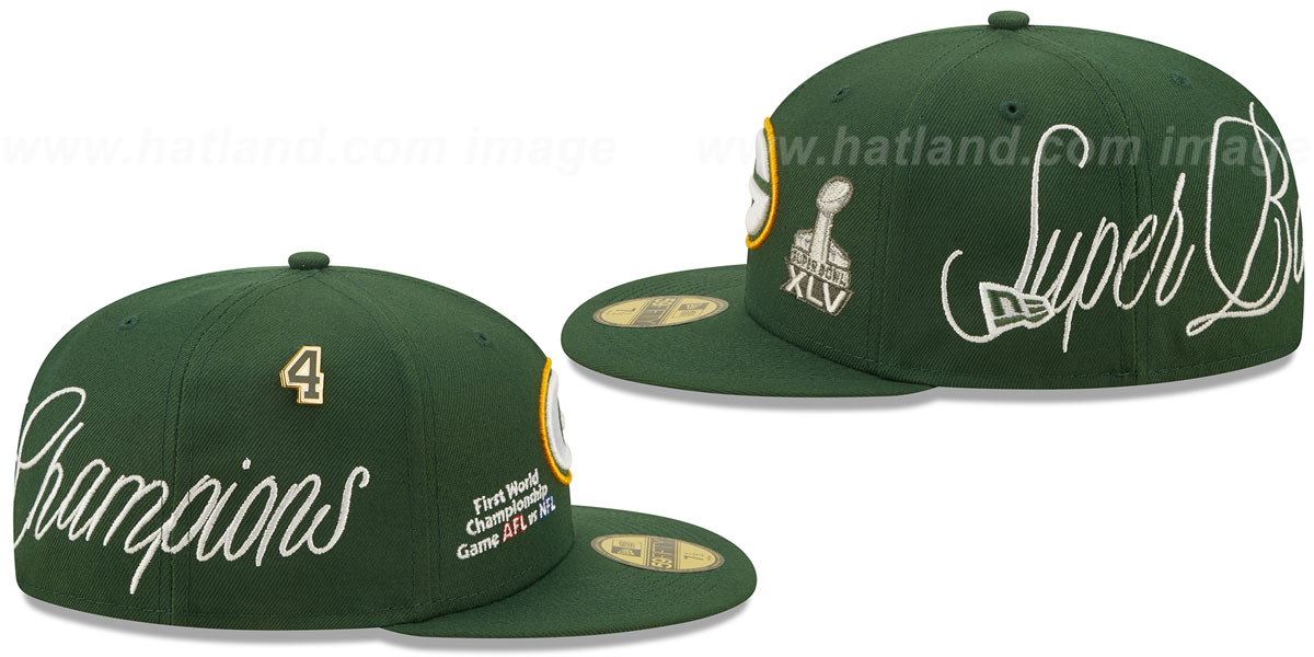 Packers 'HISTORIC CHAMPIONS' Green Fitted Hat by New Era