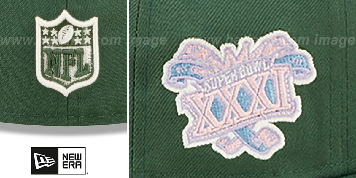 Packers SB XXXI 'POP-SWEAT' Green-Lavender Fitted Hat by New Era