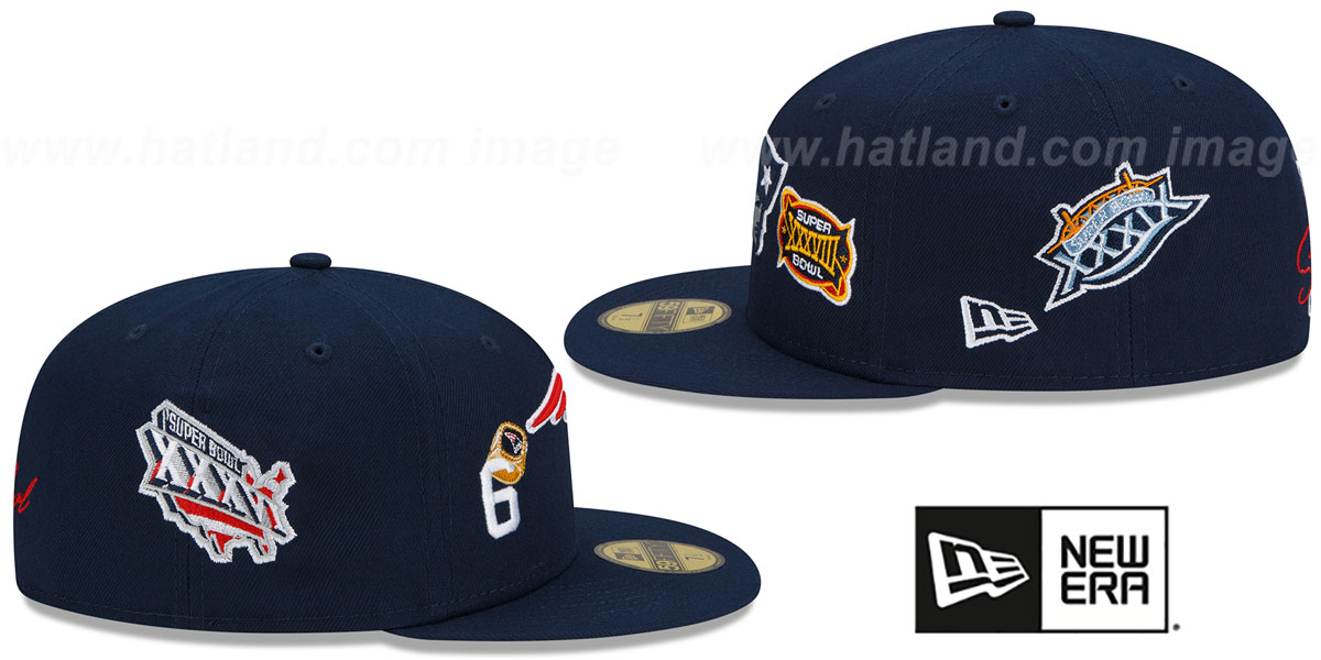 Patriots 'RINGS-N-CHAMPIONS' Navy Fitted Hat by New Era