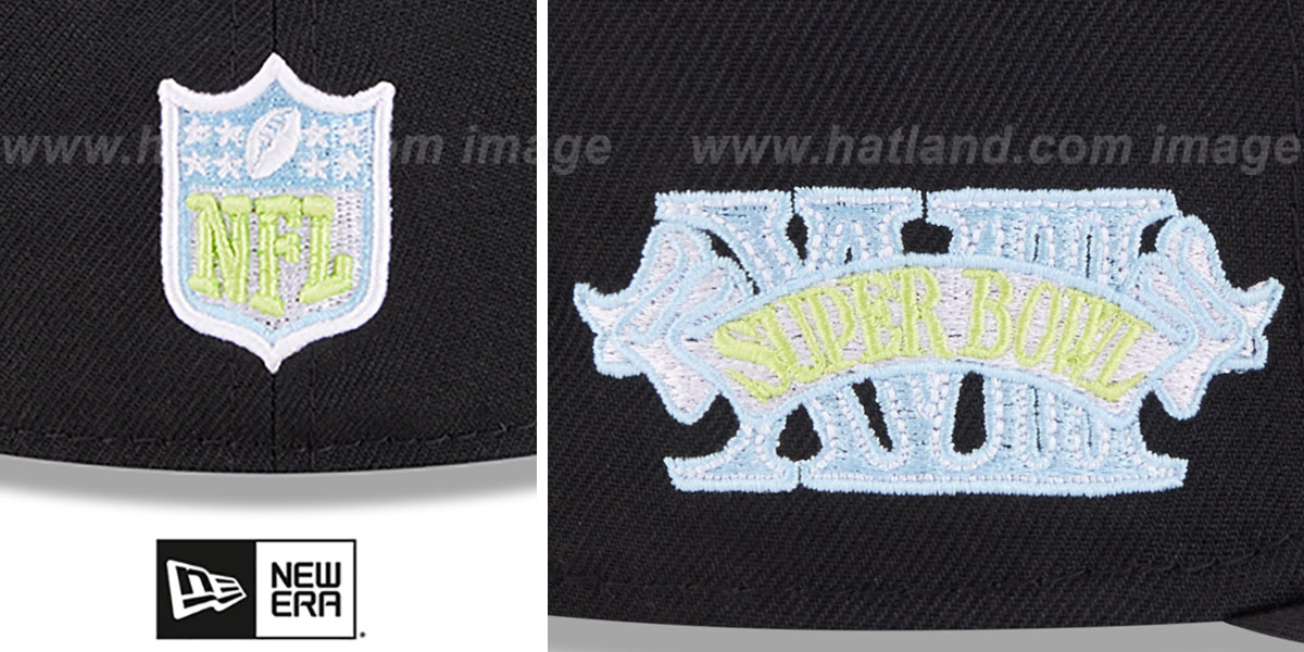 Raiders 'COLOR PACK SIDE-PATCH' Black Fitted Hat by New Era