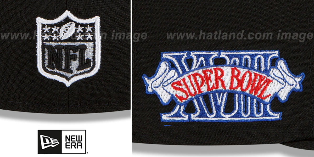 Raiders 'SUPER BOWL XVIII SIDE-PATCH' Black Fitted Hat by New Era