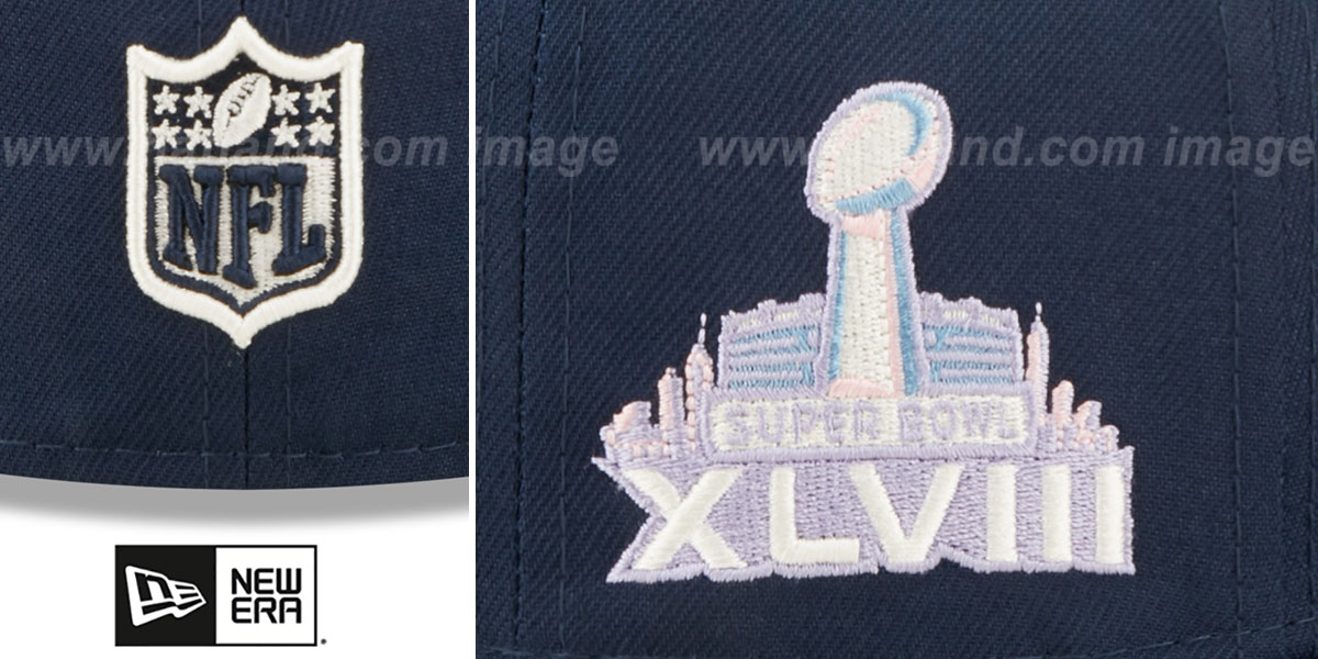 Seahawks SB XLVIII 'POP-SWEAT' Navy-Sky Fitted Hat by New Era