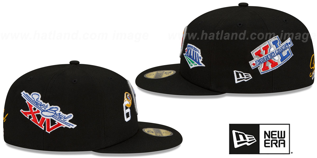 Steelers 'RINGS-N-CHAMPIONS' Black Fitted Hat by New Era